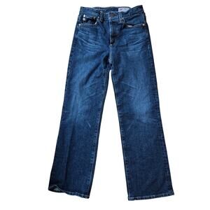 Ag Adriano Goldschmied Kinsley Pop Crop High Rise Jeans Blue Japan 25